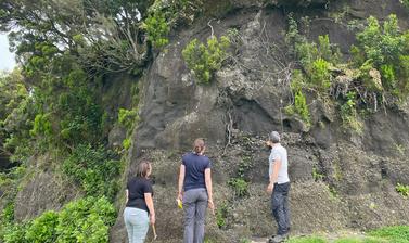 Group looking at C11 volcanic deposit Faial Island